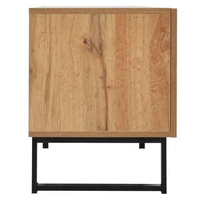 TV Meubel – TV Kast – TV Dressoir – Media Meubel – Lowboard – Modern Design Zwart Hout – Ruime Opbergruimte – Stevig MDF