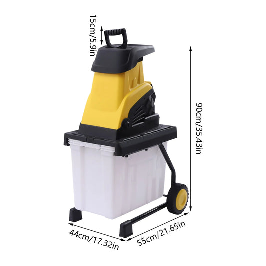 Elektrische Houtversnipperaar – Takkenversnipperaar – Tuinhakselaar – Mulchversnipperaar – Compostversnipperaar – 2500 Watt Motor – 45 Liter Opvangbak