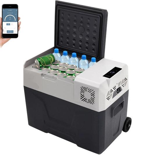 Mini koelkast - Auto Koelkast - Mini Fridge - Frigo - Draagbare Compressor Koelbox - Elektrische Vriesbox - 12/24V DC - 220V AC - 45W - 30L - 63.1 x 37.8 x 37.5 cm - Donkergrijs