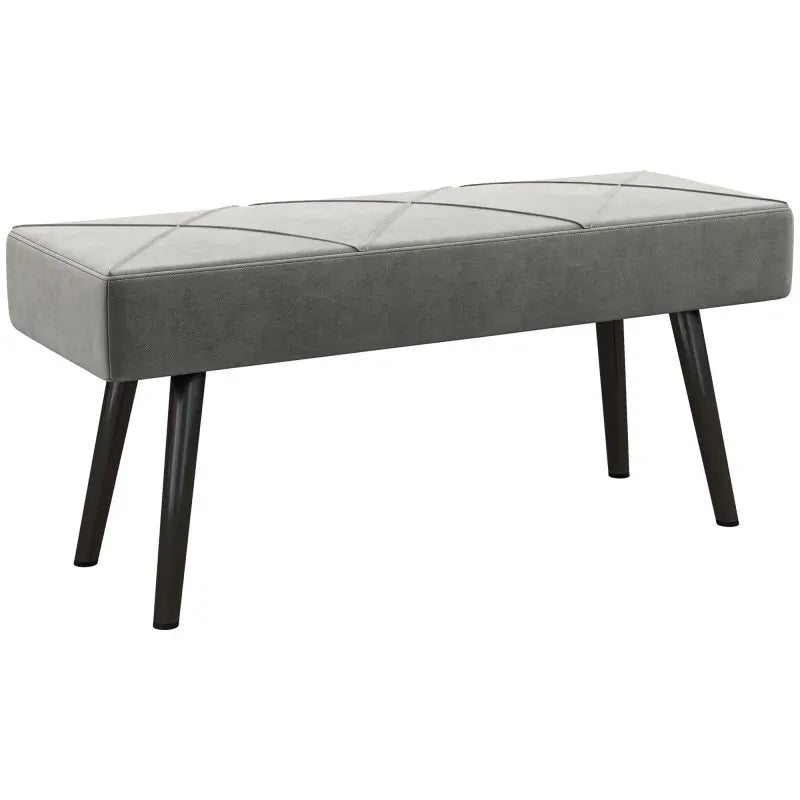 Slaapkamerbank - Voetenbank - Bank - Kruk - 100 cm x 36 cm x 45 cm - Grijs