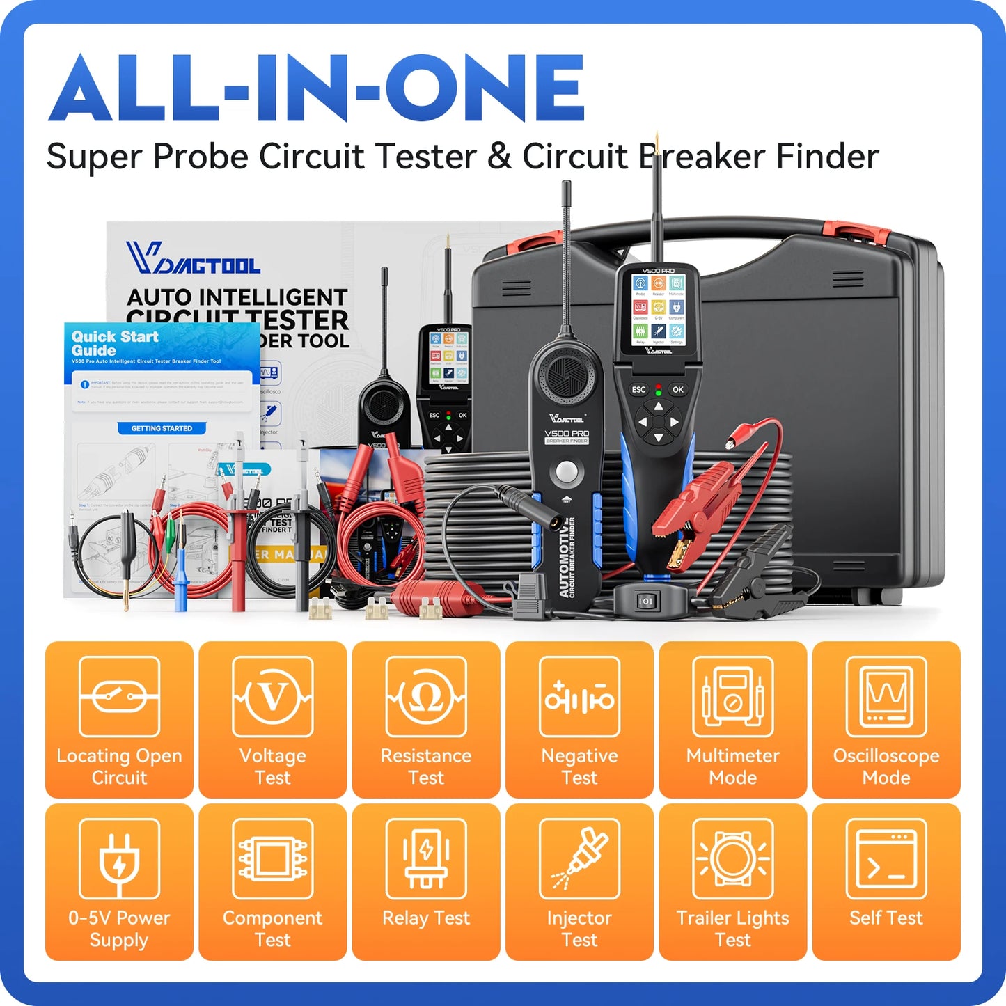 Multifunctionele Circuit Tester – Spanningstester – Elektronica Tester – Autodiagnose – Contactloze Meting – Lichtgewicht Design – Geavanceerde Signaalanalyse