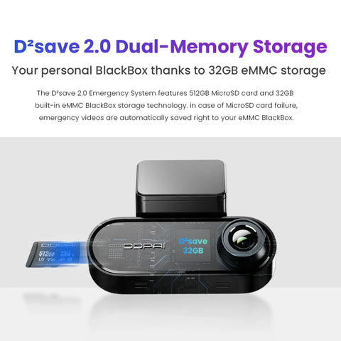 N5 - Dashcam for Car - WiFi - Dashcams - FullHD video - Dual camera - Super compact - Black