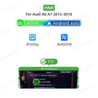 Draadloze CarPlay Interface – Android Auto Adapter – Wireless Multimedia Module – Bluetooth Hub – Mirror Link Interface – Compatibel Audi A6 A7 2012-2018 – Plug & Play Installatie – Veilige Handsfree Connectiviteit