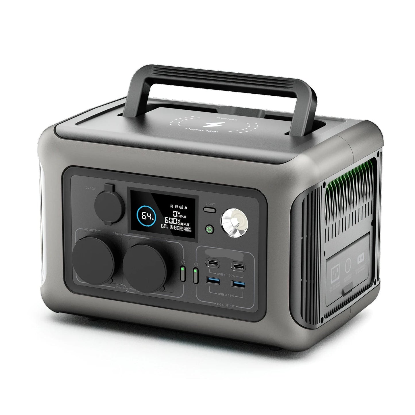 Draagbare Powerstation - Powerbank - Stroomgenerator - Generator - 600W Vermogen – Generatoren - 299Wh LiFePO4 Batterij – UPS & MPPT Technologie – Geschikt voor Outdoor & RV - Zwart