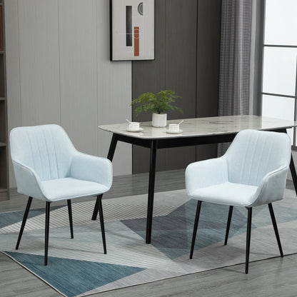Eetkamerstoelen – Eetkamerstoel Set – Stoelen Voor Aan Tafel – Linnen Stoel – Ergonomische Rugleuning – Ademend Linnen
