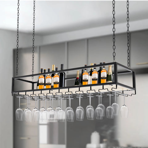 Wine Glass Rack - Hanging Wine Glasses - Hanging Wine Glass Holder - Hanging Wine Glass Rack - 7kg - Black