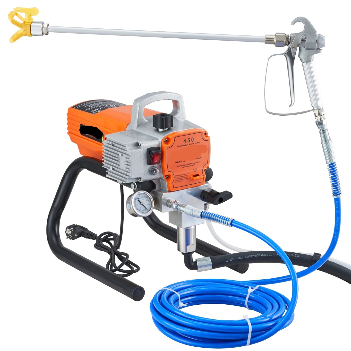 Verfspuit - Verfspuiten Electrisch - Sproeier - Verfspuitpistool - 1800W - Krachtige - Airless - voor Muur, Hout en Metaal – Hoge Druk, Verstelbare Straal, Inclusief Slang – Voor Binnen en Buiten