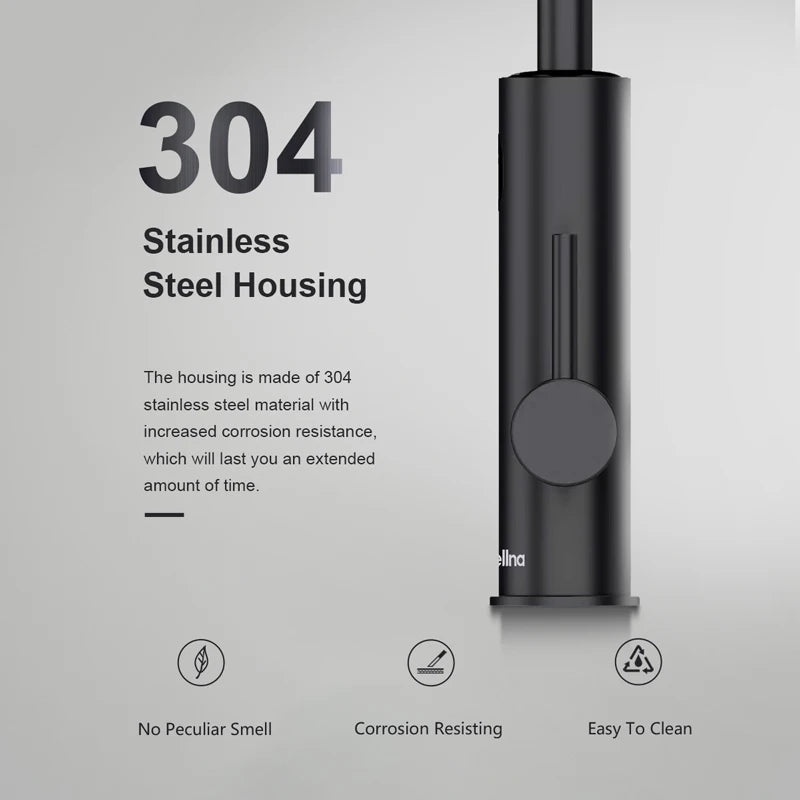 Briwellna Warmwaterkraan - Kokend Waterkraan - Warmwaterkraan Elektrisch - Snel Warm Water - Heet Water Dispenser - Kokend Water Kraan - Draaibare uitloop - Met Display - Zwart - QUORE