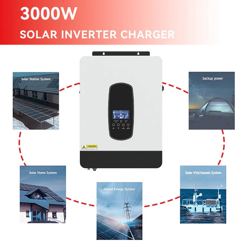 Omvormer – Spanningsomvormer – Inverter – Stroomomzetter – Solar Omvormer – 10000W Zuivere Sinusgolf – 48V DC Naar 230V AC - QUORE