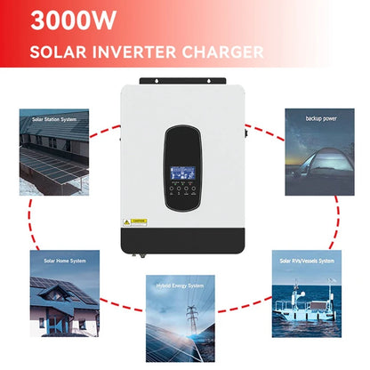 Omvormer – Spanningsomvormer – Inverter – Stroomomzetter – Solar Omvormer – 10000W Zuivere Sinusgolf – 48V DC Naar 230V AC - QUORE