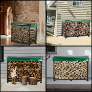 Firewood Rack - Firewood Rack - Indoor Wood Storage - Wood Storage - Wood Rack - Indoor Firewood Rack - Firewood Storage - Firewood Rack - Outdoor Firewood Rack - 8ft - Steel Stand - 1300 lbs Firewood Log Holder - Black