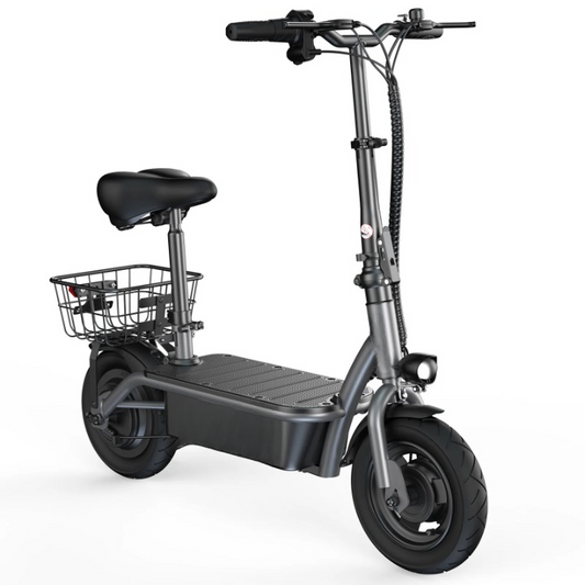 Scooter - Elektrische Step - E-Scooter - Opvouwbare - met Koplampen - Achterlichten - Mand - Verstelbare Stoel - 7.8Ah - 500W - 36V - 30km/h - 110 x 95 cm - Zwart