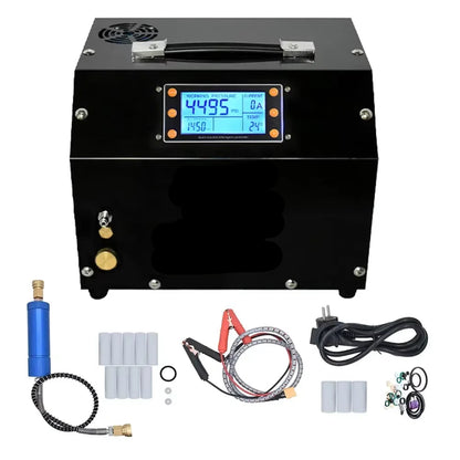 Luchtcompressor - Compressor - Luchtpomp - Air Compressor - 4500Psi - 300bar - PCP - Hoge Druk Draagbare Compressor – Ingebouwde 12V Voedingsadapter – Geschikt voor Luchtgeweren – Auto-Stop Functie - 220V