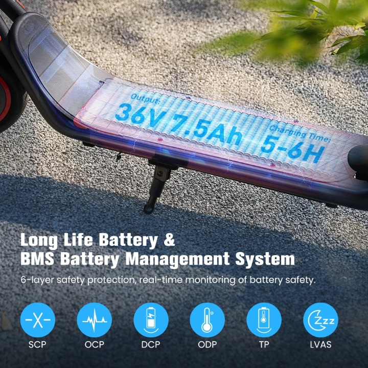Scooter - Elektrische Step - E-Scooter - Opvouwbare - met Koplampen - Achterlichten - 36V - Oplader - EU-stekker - 8.5 Inch Honingraatband - 7.5Ah - 500W - 30km/h - IP54 -112 x 48 cm - Zwart
