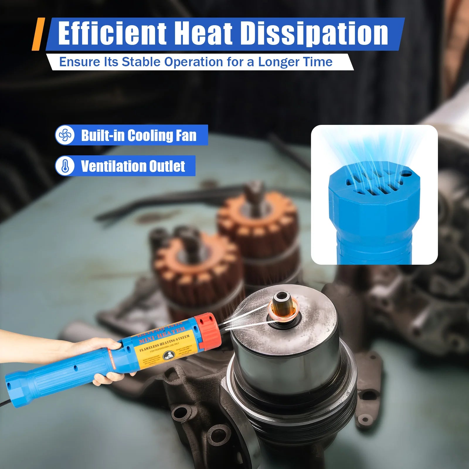 Magnetische Inductieverhitter – Roestverwijderaar – Warmtegever – Roest Losmaken – Vastzittende Moeren – 1100W Vermogen – Max 800°C Temperatuur - QUORE