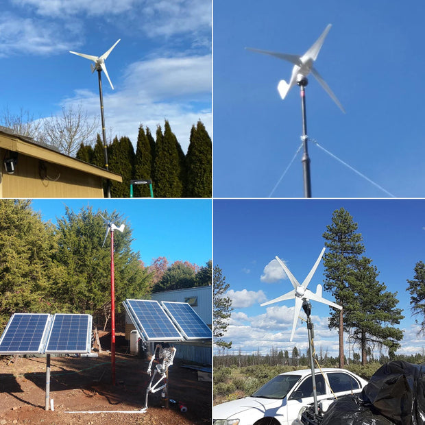 Wind Turbine Generator - 400W - 3 Blades - With Charge Controller - Windmill for Camper Yacht - Small Wind Generator for Home Use Portable