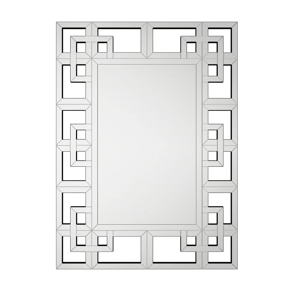Wandspiegel – Muurspiegel – Decoratieve Spiegel – Zilveren Spiegel – Rectangulaire Spiegel – 120x70 cm – Schuin Afgeslepen Glasrand – MDF Achterzijde