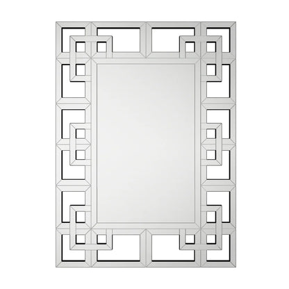 Wandspiegel – Muurspiegel – Decoratieve Spiegel – Zilveren Spiegel – Rectangulaire Spiegel – 120x70 cm – Schuin Afgeslepen Glasrand – MDF Achterzijde