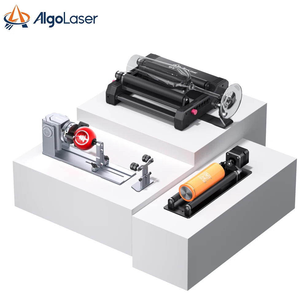 Rotary Roller Set – Graveerroller – Cilinderhouder – Roterende Fixture – Laser Graveeraccessoire – Instelbaar 4-100 mm Diameter – Duurzame All-Metaal Constructie - QUORE
