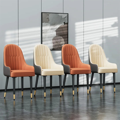 Eetkamerstoel – Stoel Met Armleuningen – Design Stoel – Keukenstoel – Kunstleer Bekleding – 9 Cm Schuimvulling – Metalen Poot