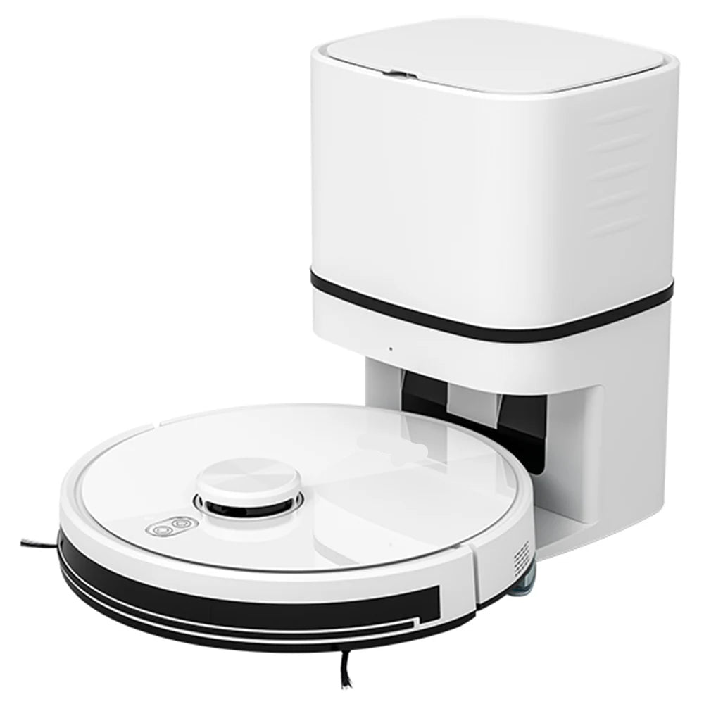Lidar Robotstofzuiger - Dweilrobot - Vaccum Cleaner - Robot Vacuum - 5200mAh Batterij – 2-in-1 Stofzuiger & Mop - 6000Pa Zuigkracht - 2.8L Stofzak - Zelflegende - App & Spraakbediening - Wit
