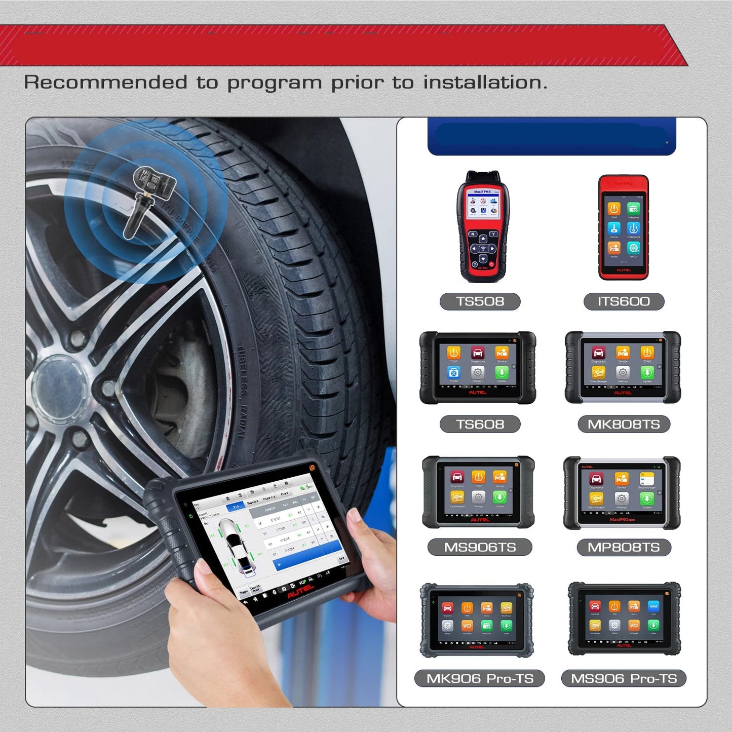 2-in-1 TPMS Sensoren - Bandenspanningsmeter - Bandenspanning - 315MHz + 433MHz -  8 Stuks – Compatibel met Meerdere Diagnoseapparaten - QUORE