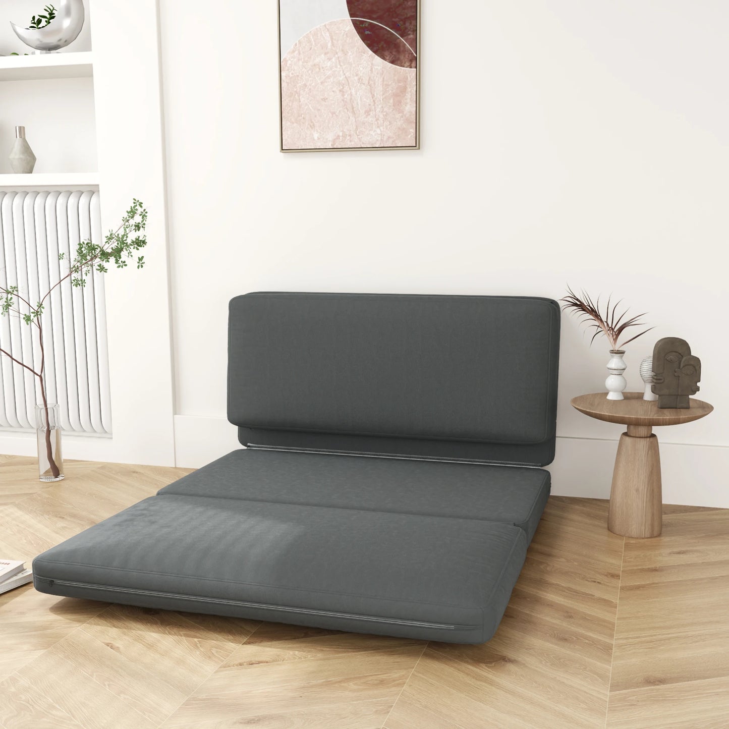3-In-1 Vouwbank – Slaapbank – Vouwbed – Ligbed – Velvet Materiaal – Ruimtebesparend Ontwerp - QUORE