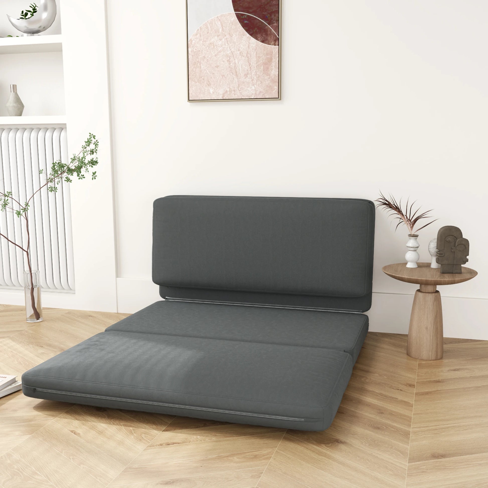 3-In-1 Vouwbank – Slaapbank – Vouwbed – Ligbed – Velvet Materiaal – Ruimtebesparend Ontwerp - QUORE