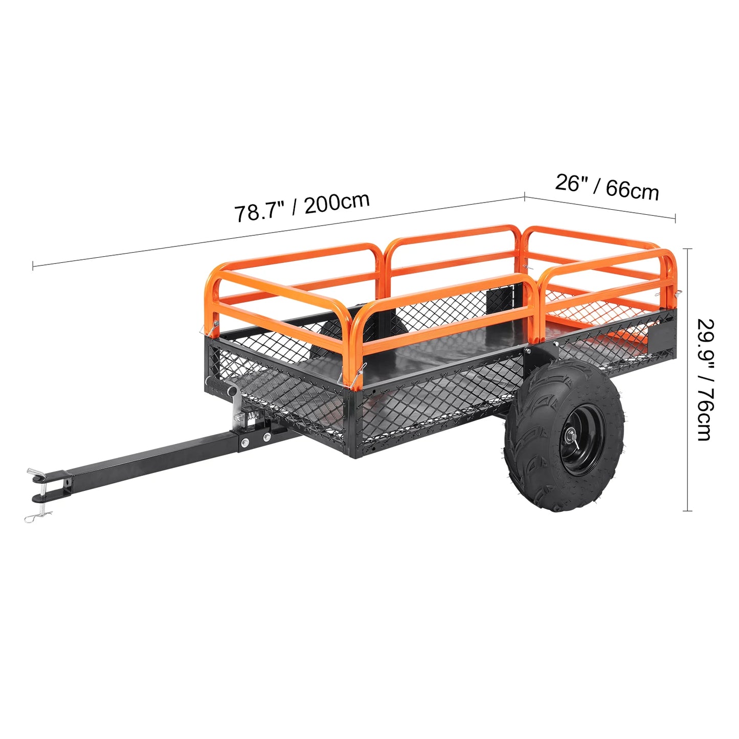 Aanhanger – Tuinaanhanger – Kipper – Grasmaaieraanhanger – ATV-aanhanger – 15 Kubieke Voet Laadruimte – 680 Kg Laadvermogen - 15CuFt - QUORE
