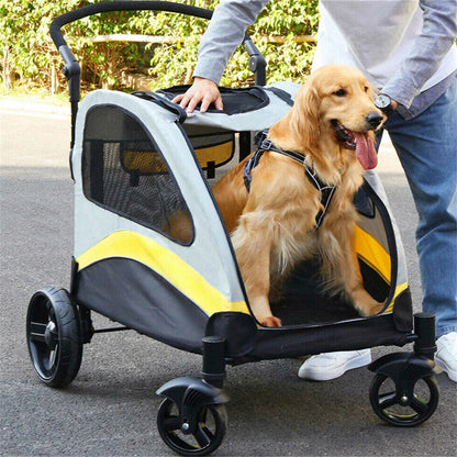 Dierenwagen – Huisdierbuggy – Hondenwagen – Kattenbuggy – Ruim Comfortabel Interieur – Veilig Stabiel Frame