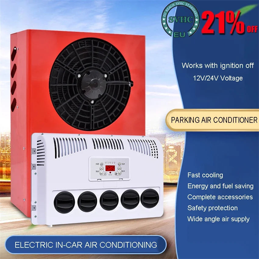 Airco – Parkeairco – Vrachtwagen Airconditioning – 12V 24V Airco – Truck Koeler – Krachtige Koeling 2400W – Intelligente Besturing
