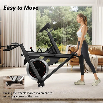 Hometrainer – Fitnessfiets – Indoor Bike – Trainingsapparaat – Cardio Trainer – Stille Riemaandrijving – Verstelbaar Zadel