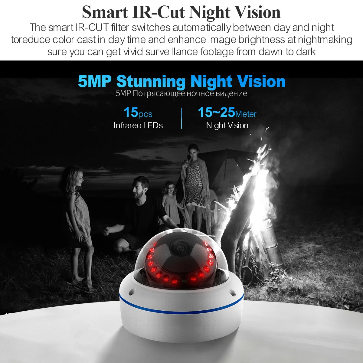 Techage H.265 8CH 5MP POE NVR CCTV System Vandalproof 5MP Indoor Dome Audio IP Camera P2P Remote Video Security Surveillance Set