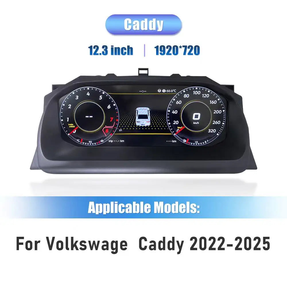 Dashboardmeter – Digitale Kilometerstand – Auto Display – Instrumentenpaneel – LCD Cluster – 12,3 Inch HD Scherm – Draadloze CarPlay & Android Auto