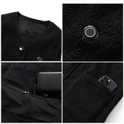 Heating Jacket - Heated Bodywarmer - Heated Clothing - 16 Areas Fleece Heated Vest - Unisex - USB Rechargeable - Electric Self-Heating Vest - Size L - Black