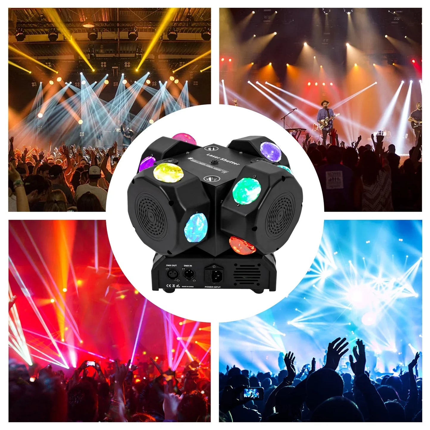 Moving Head Light – Professionele Lichtshow – DJ Verlichting – LED Lamp – 12x 10W CREE 4in1 – 360° Rotatie – IP25 Waterbestendig
