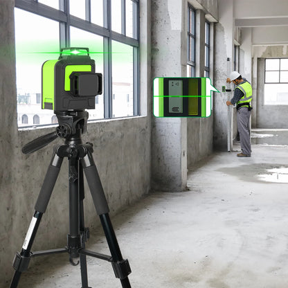 Laserwaterpas – Kruislijnlaser – Lijnlaser – 3D Waterpas – 12 Lijnen – Groene Laser – Zelfnivellerend - Set 1