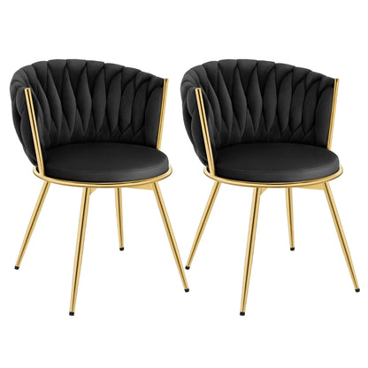Draaibare Eetkamerstoelen – Eetkamerstoelen – Stoelen – Draaistoelen – Velvet Bekleding – 360° Draaibaar – Metalen Frame - Zwart