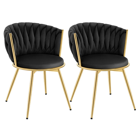 Draaibare Eetkamerstoelen – Eetkamerstoelen – Stoelen – Draaistoelen – Velvet Bekleding – 360° Draaibaar – Metalen Frame - Zwart