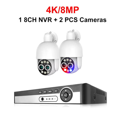 8-Kanaals Beveiligingssysteem – CCTV Camera Set – Surveillance Systeem – IP Camera – NVR Kit – 8MP Ultra HD – AI Menselijke Detectie & Nachtzicht - 2 Stuks - 4TB