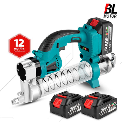 Vetspuit - Vetpomp - Smeermachine - Vetpistool - Smeerpistool - Vetinjector - Smeerapparaat - Smeergereedschap - 10.000 PSI - Draadloze Hogedruk Smeermachine voor Auto’s – met 2 Accu's & EU Stekker – Oplaadbaar Gereedschap Geschikt voor 18V Accu - QUORE