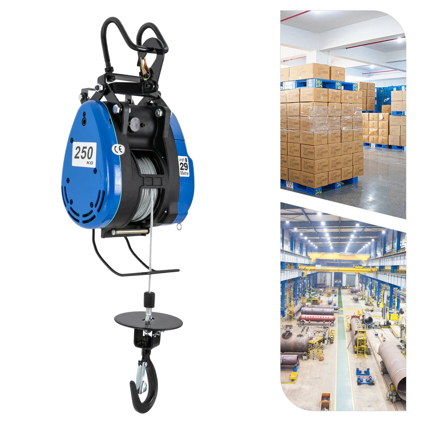 Elektrische Takel – Elektrische Hijskraan – Stevige Takel – Industriële Takel – 1500W Motor – 250 Kg Capaciteit