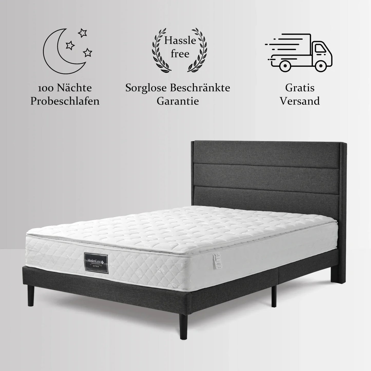 Pocketvering Matras – 7-Zones Matras – Koudschuim Matras – Stevige Matras – Bedmatras – 90x200 cm – H3 Stevigheid – 25 cm Hoogte