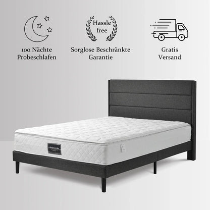 Pocketvering Matras – 7-Zones Matras – Koudschuim Matras – Stevige Matras – Bedmatras – 90x200 cm – H3 Stevigheid – 25 cm Hoogte