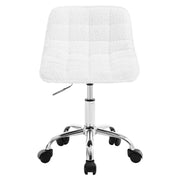 Chair - Office Chair - Dining Chairs - Adjustable Height - Comfortable - Backrest - 360° Rotation - Office - Make-up - White Chenille