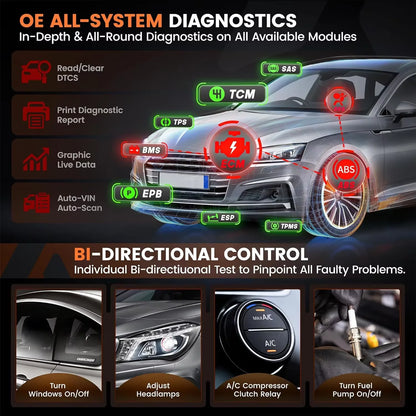 Auto Diagnosetool – Diagnoseapparaat – OBD Scanner – Foutcode Lezer – Wifi Verbinding – 8-Inch Touchscreen – Multimerken Ondersteuning