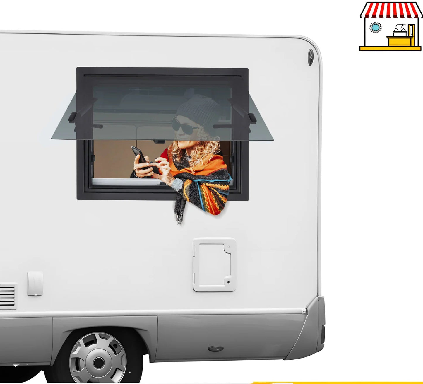 Camperraam – Camper Raam – Caravanraam – Bestelwagenraam – Aluminium Schuifraam – Getemperd Glas – Privacyglas