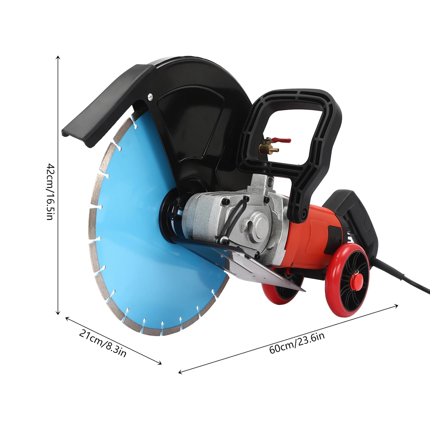 Elektrische Betonzaag – Betonzagen – Steenzaag – Diamantzaag – Watergekoeld Zaagblad – 4000W Motor – Instelbare Zaagdiepte