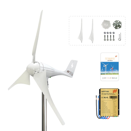 Windturbine – Windgenerator – Windmolen – Groene Energie – 600W Vermogen – Aluminium Behuizing - QUORE