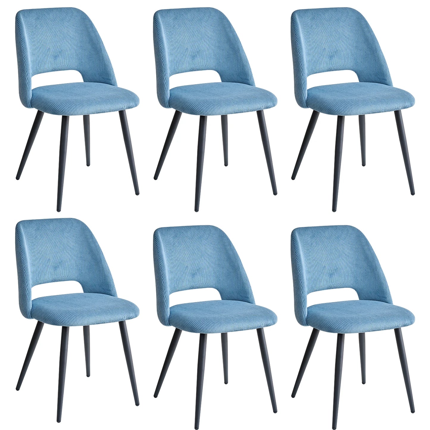 Set of 2/4/6 Stylish Corduroy Dining Chair - Soft Fabric Seat, Ergonomic Design, Suitable for Family Dining Space